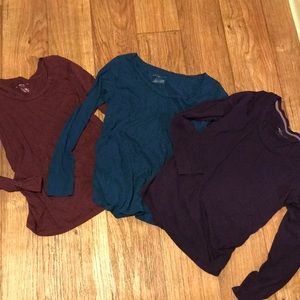 Bundle of 3 long sleeve maternity shirts